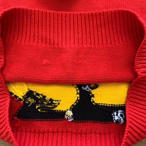 Vintage Red Mickey Face Crewneck Sweater ~ Medium Mickey and Co - Picture 7 of 13